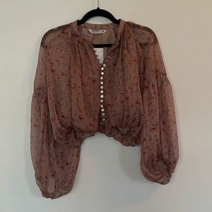 Zara cropped blouse NWT **stitching issue**